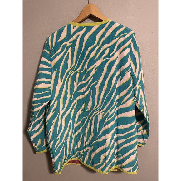 Bob Mackie Wearable Art Womens Quilted Jacket Large Colorful Silk Open Front Art - Picture 3 of 10